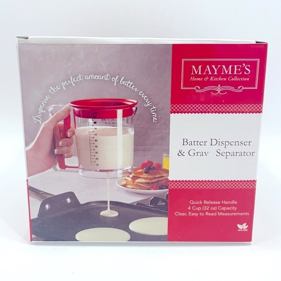NIB Batter Dispenser / Gravy Separator Grease 4 Cups Mayme’s Kitchen Gadgets - Picture 4 of 7